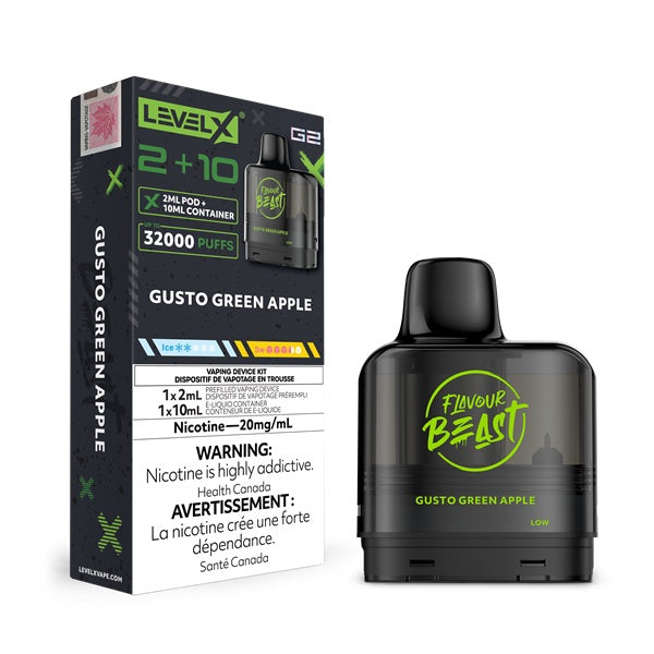 Flavour Beast Level X G2 Pod – Gusto Green Apple - Image 3